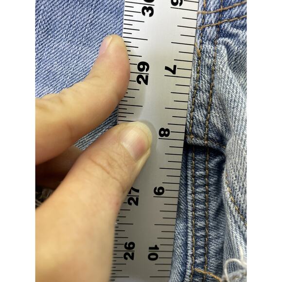 American Eagle Shorts Womens 6 Blue Distressed Denim High Rise Ripped Cutoff - Picture 6 of 11